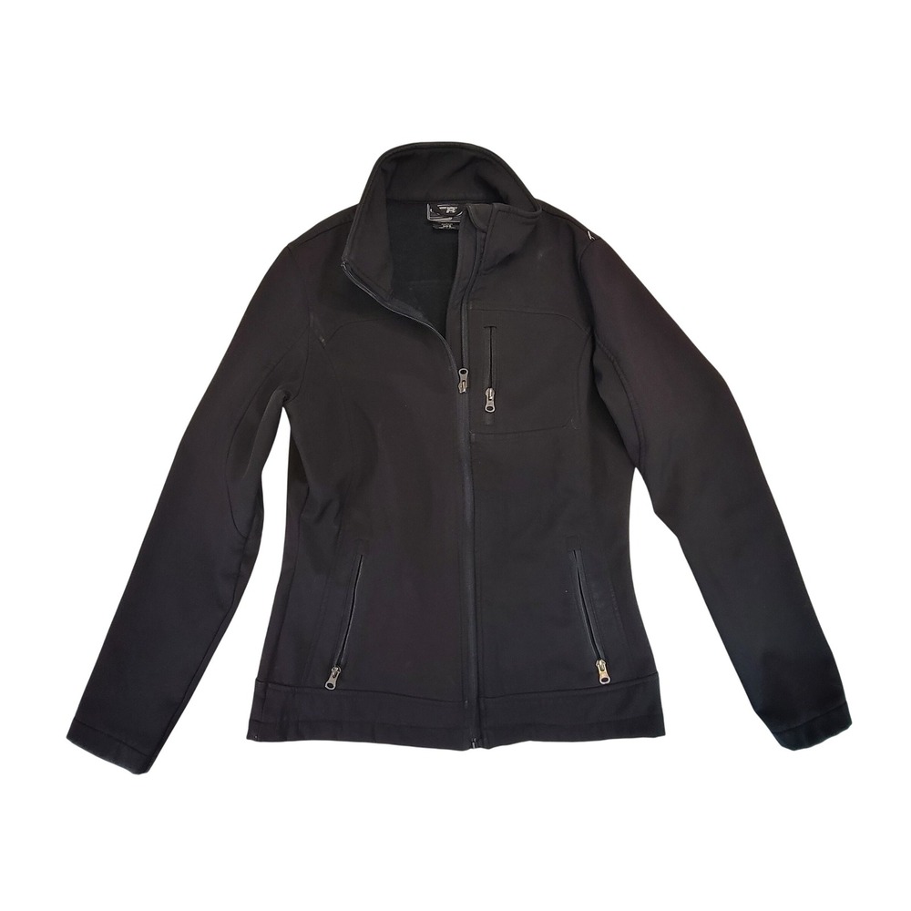 CB Sports Black Softshell‎ Jacket Full Zip Pockets Fleece Lined Size S